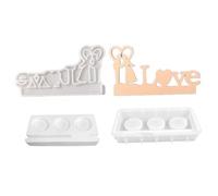 Moule de moulage pour bougeoir avec inscription « Lovers Kiss » - Moule délicat pour bougeoir pour couple - Décoration artisanale pour décoration d'intérieur