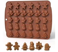 Moule de Noël en Silicone - 30 Cavités pour Chocolat, Bonbon, Gelée - Formes d'Arbre, Neige, Cloche et Gant