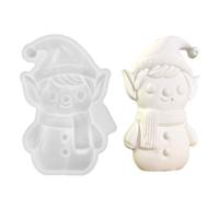 Moule de Noël en silicone pour décoration de gâteau en forme de garçon | Moule de coulée semi-3D en plâtre décoratif pour ciment 13,7 x 8,8 cm