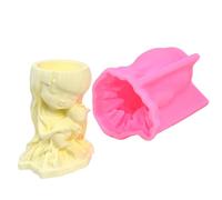 Moule de planteur en silicone - Moule de vase, fleur de résine | Créative Girl Cat 3D, conteneur en plâtre pour bougies d'artisanat stylo de support de socon de socle projets de casting