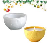 Moule De Plateau En Résine | Modèle De Conteneur Avec Impression De Père Noël,Moule De Bol De Résine Époxy,Pour Coulée De Ciment Pour Faire Des Pots Et Des Soucoupes Artisanaux