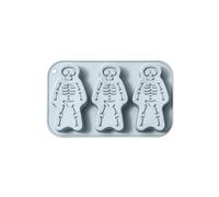 Moule de plateau en silicone squelette de projet de bougie, Blue | Forme de coulée à trois cavités pour l ' art de la résine, la décoration en plâtre, les projets de fête