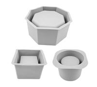 Moule de pot de fleurs rond carré géométrique pour vase | Moule de ciment de plâtre de Vase de Pot de fleur en béton pour le moule d ' argile de jardin de bricolage, artisanat