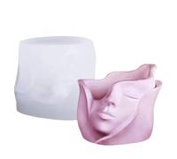 Moule de pot en silicone avec visage humain 3D pour stockage de bougies et plus - Outil de fonte anti-adhésif pour argile, cire, plâtre, béton