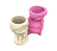 Moule De Pots Fleurs En Forme Fille Jardinière Silicone Pour Résine Ciment Artisanat D'art Outil Fabrication Polyvalent Réutilisable D'artisanat Plâtre Réutilisable