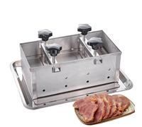Moule de presse à viande en acier inoxydable, moule de presse à jambon avec dispositif de pressurisation à double vis, machine à galettes de hamburger pour farcis, hamburgers, curseur, barbecue 5KG