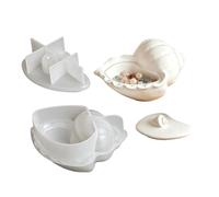 Moule de rangement avec couvercle, grande conque | Coque en silicone souple pour une utilisation en affichage, la fabrication de maison et les projets de conteneurs