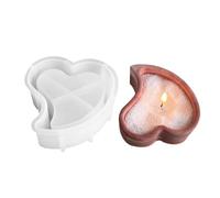 Moule De Résine Cardiaque - Moule En Silicone Ornement | Moules De Silicone De Support De Bougies De Coeur | Décoration Romantique De Saint Résine Époxy Artisanat Art Pour Pr