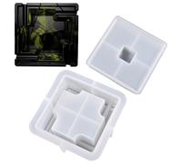 Moule De Résine De Cendrier Carré - Moule D'artisanat Créatif De Bricolage Pour Projets De Moulage Époxy | Grand Moisissure De Silicone Pour Fabriquer Des Cendriers Personnalisés De Montagnes Russes,