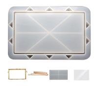 Moule de sac à main en silicone, moisissure de shaker en résine, moule d'embrayage à résine de bricolage antiadhésif avec chaîne, moule à cadre en résine réutilisable pour les femmes et le rectangle