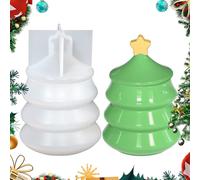 Moule de sapin de Noël - Pot en résine de silicone avec couvercle - Moule créatif réutilisable pour plâtre de ciment, professeur d'art, bricolage, amateur, maison, atelier, école, bricolage, vacances