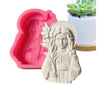 Moule De Savon Vierge Marie,Moule En Silicone Pour Bougies Vierge Marie | Matériaux D'artisanat Avec Libération Facile Pour Résine Craie Fondante Et Ciment Décoratif