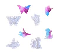 Moule De Silicone À Libération Facile Pour Les Porte-clés Et Les Articles Décoratifs Mettant En Évidence Beaux Motifs De Papillon Et Grues