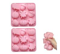 Moule de silicone d'automne 2pcs 9 Grille Flexible DIY Maple Feuille acorn Pumpkin Moule de chaleur Récupération la chaleur Moules silicone grâces