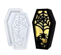 Moule de silicone de cercueil, 4,57 pouces, moule à abat-jour en résine effrayante, à moulage d'Halloween pour table à manger, chambre à coucher, salle bain, étagère, étude, entrée, décoratio