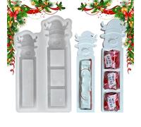 Moule de silicone de Noël | Moule de cerf en silicone blanc réutilisable pour l'artisanat de vacances, le chocolat, les bonbons, le fondant, l'argile polymère, la cire, la coulée de résine époxy | Fou
