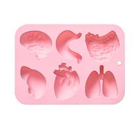 Moule De Silicone D'organe - Moule De Gâteau Du Cerveau Cardiaque, Plateau De Moules À Cuisson À 6 Cavité | Simulation Réaliste Moules De Dessert À Orgue Humain, Créateur De Bonbons Au Chocolat