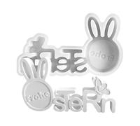 Moule de silicone en forme de lapin de Pâques: moule pour fabriquer des bougies en forme d'animaux, des moisissures artisanales avec des lettres festives, un outil de moulage de bricolage | Forme de l