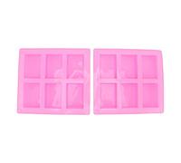 Moule de silicone HoseOnfn pour la cuisson, résistant à la chaleur Réutilisable pour le gâteau de savon Muffin, 6 grilles 2pcs outil de cuisine (Rose)