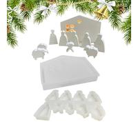 Moule de silicone - Moule de silicone pour la nativité de Noël, modèle de scène sainte à la résine, avec une représentation détaillée de la famille Holys, des projets artistiques festifs de la foi, de