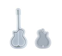 Moule De Silicone Robuste Guitare Polyvalente Pour Les Castes Résine Époxy Portables Pour Fabriquer Un Plateau Unique Et Des Plats Artistiques Création Artistique Fournitures