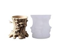Moule de souche d ' arbre en silicone flexible pour l ' artisanat en béton de ciment fait à la main Pots de fleurs décoratifs et création artistique en résine Moule de jardinière de souche en silicone