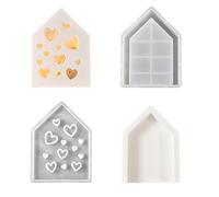 Moule de stockage de maison creuse, conceptions uniques, moule de maison en Silicone pour l ' artisanat, stockage creux décoratif, Silicone convivial