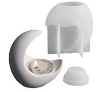 Moule De Support De Bougies Lunaires - Moule De Résine Pour Support De Lume De Bougie, Moule En Forme De Lune A | Moule Artisanal En Silicone Doux, Surface De Libération Facile Avec