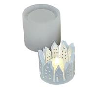 Moule de support pour photophore | Ring House Ornaments Moule en silicone | Résine époxy en béton Craie verser pour Décoration d'intérieur Ornements
