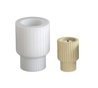 Moule De Tasse Bougie Moules Jardinière Succulentes Forme Rayée Pour L'artisanat Tasse Unique Adapté Moule Porte-bougie Chauffe-plat Présent Fait À La Main