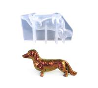 Moule de teckel pour un projet de moulage de figurines de chien décoratif | Construction à cavité unique, finition moulée raffinée, forme flexible en silicone pour libérer les figurines décoratives de