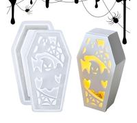 Moule de teinte lampe effrayante - Moule de résine de cercueil Halloween, forme d'artisanat en silicone | Kit de moulure de décoration étrange, aliment de coulage léger effrayant pour la salle de bain
