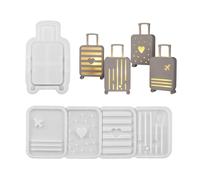 Moule de valise en silicone créatif pour les projets d ' artisanat de lumière d ' ombres, résine époxy, plâtre de ciment, fournitures d ' art, moule de fabrication de bijoux en résine époxy
