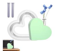 Moule de vase en forme de cœur - En silicone - Vase en forme de cœur de qualité supérieure - Forme de station de multiplication - Vase flexible en résine avec 2 tubes - En forme de cœur - Station de
