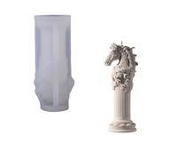 Moule décoratif de bougie en silicone de soulagement de cheval avec des conceptions antiques de pilier romain pour l ' art de bougie à la maison et le donnant le moule en silicone de tête de