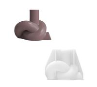 Moule décoratif en silicone - Style européen - Design corde nouée - Bougeoir pour centre de table de vacances - Moules réutilisables