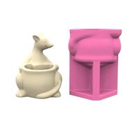 Moule décoratif fait main en forme de kangourou pour pots de fleurs - Convient pour la décoration artistique de la maison et du jardin