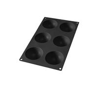Lékué Moule pâtisserie Demi Sphères 6 Cavités, silicone platine noir