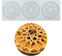moule d'empreinte artisanale de sucre décoration de cuisine moléculaire de gâteau comestible, 3 trous Forme de fleur ronde Vendos85