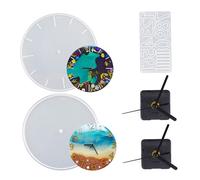 Moule D'horloge en Résine, Kit à Faire Soi-Même Avec 5 PCS Grands Chiffres Arabes en Silicone Pour Résine Époxy - Mouvement Inclus