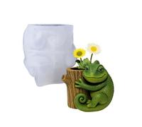 Moule d'ornement innovant en silicone pour la fabrication de jardinières de souches en forme de lézards pour petits objets et conteneurs artisanaux, moule de fabrication de bijoux