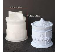 Moule Drôle De Carrousel En Silicone,Plâtre De Style Mignon Bricolage,Élection En Béton,Résine Xy,Artisanat Créatif Pour La Maison,Ornements Décoratifs - Type Carousel