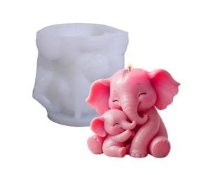 Moule Éléphant Maman et Bébé | Décoration 3D en silicone mignonne pour maman et enfant,Moule à couler d'animaux | pour fêtes anniversaire soirée bureaux maison chambre table plan de travail dortoir