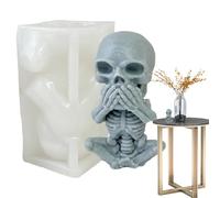 Moule en bloc de glace en forme de crâne - Moule en silicone de crâne, écouter See Speak No Hool Fabrication Figurines décoratives maléfiques | Figurines à collectionner Décoration de maison Accents