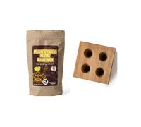 Moule en bois 4 cônes + Poudre neutre à parfumer