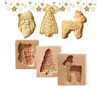 Moule en Bois Pour Biscuits,Fournitures de Cuisson Antiadhésives | Moule en Bois De Hêtre Grainé Pour La Cuisine, Snacks Sugar Cake Cours De Cuisson Bar Accueil Noël Thanksgiving Vacances Anniversaire
