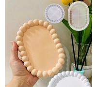 Moule en ciment pour tasse à bulles en forme d'œuf, moule en silicone pour plateau de rangement en béton, moule pour plat en résine Jesmonite DIY M,SSilicone