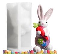Moule en de lapin de Pâques - Moulage 3D en silicone, outil d'ornement en plâtre avec un design flexible, accessoire artisanal en résine, matériau durable, décoration de vacances facile à utilis