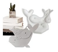 Moule en forme de baleine - Matériau en silicone blanc 13,7 x 11,4 x 1 cm - Moule créatif à gâteau et résine anti-adhésif - Pour chocolat et fondant - Décoration de dessert, glaçons, plâtre