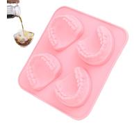 Moule en forme de cube, moule en silicone en forme de dents pour congeler | 4 compartiments de cuisine avec retrait facile outil pour la préparation de boissons pour restaurant, remobile, maison, vin